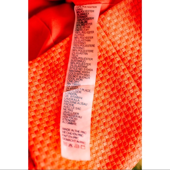 Anthropology Maeve Dress Orange Sz 6 - Picture 7 of 8